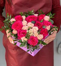 Цветочная композиция из Розы в коробке #REPLACE_PRED# Люблинском
